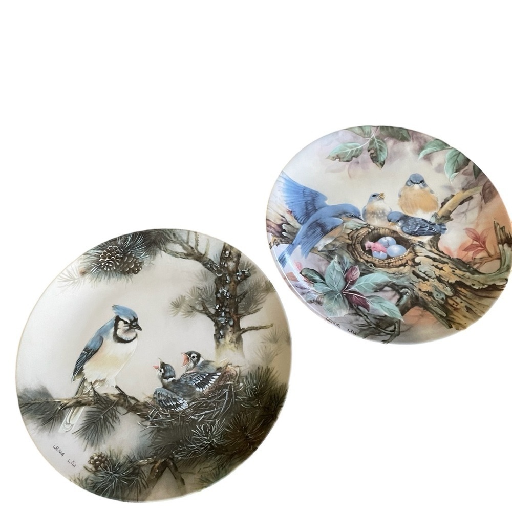 Plates, Two, “Morning Chorus” & “Song of Promise”, W.I. George Fine Chin…